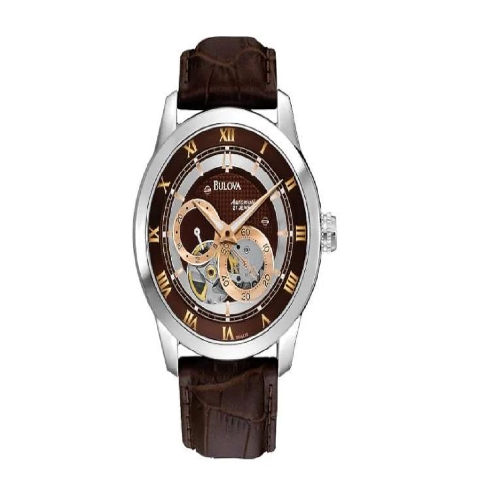 RELOJ BULOVA SUTTON AUTOMATICO CORREA CUERO MARRON