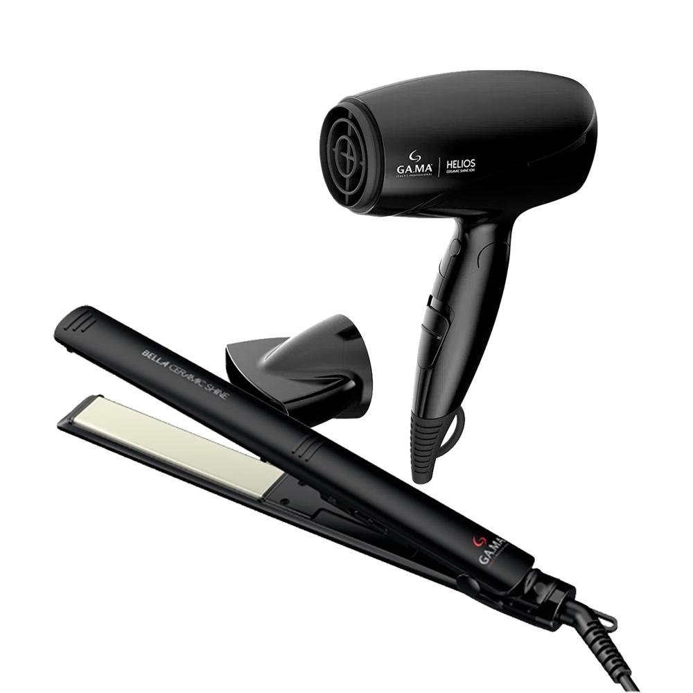 Combo Gama Alisadora Bella Shine BECHS0000002614 y Secador Helios Mango Plegable