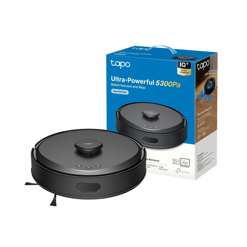 Robot Tapo RV30 Max Aspirador Trapeador 5300Pa Sistema LiDAR+IMU Negro