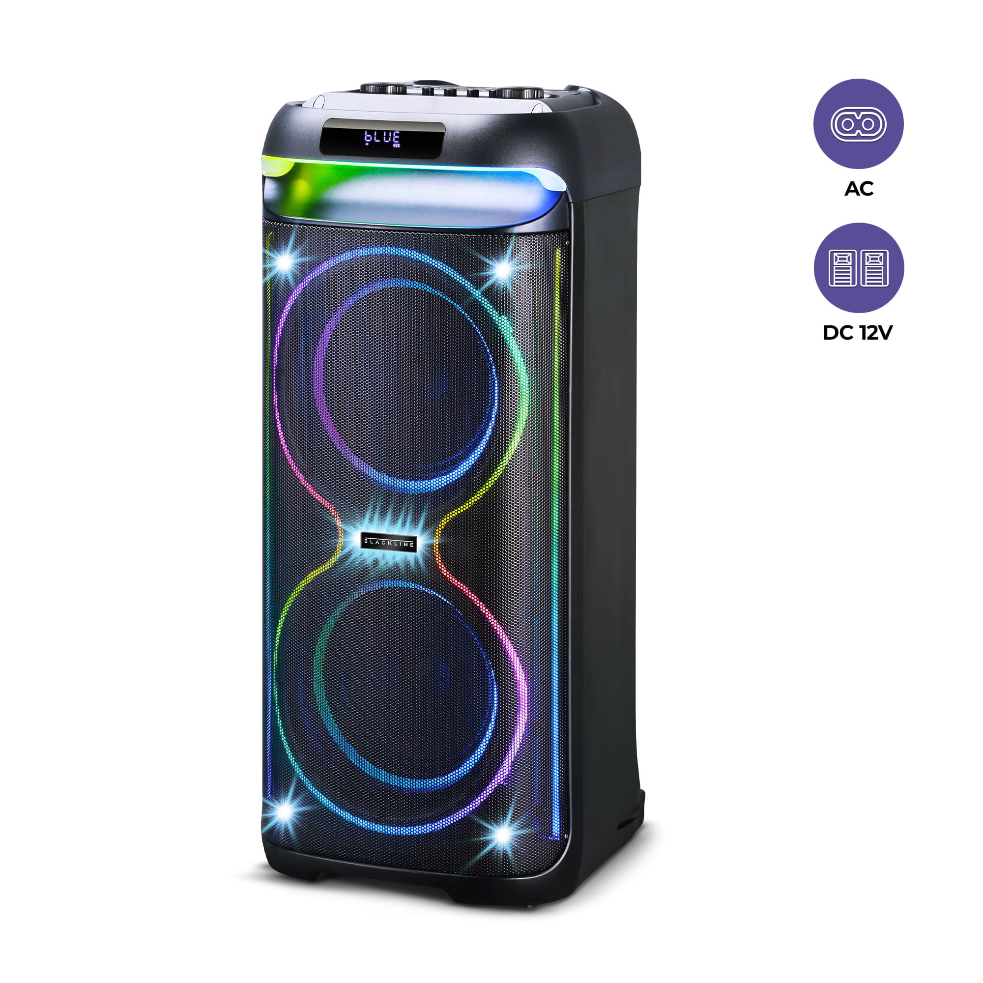 Torre BLACKLINE TORRBL10INF 100W 2X10 BT FM Sonido Espacial DSP TWS