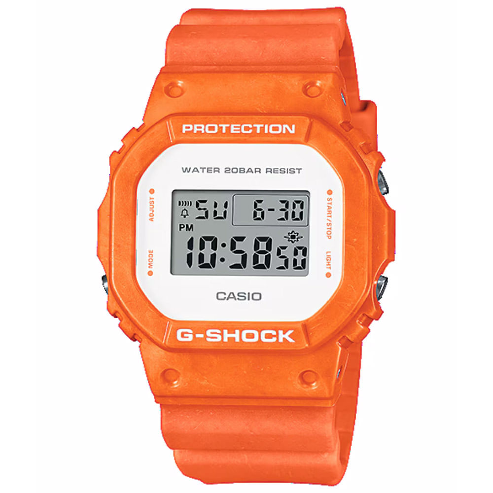 Reloj Casio G-Shock DW5600WS-4 Digital Luz De Fondo Acuático Resina Naranja