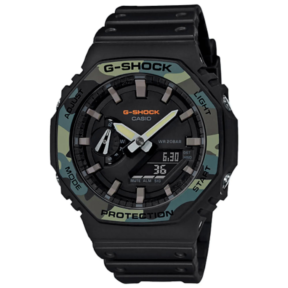 Reloj Casio G-Shock Carbon Core GA2100SU-1A Digital Analógico Luz Led Negro Camuflado