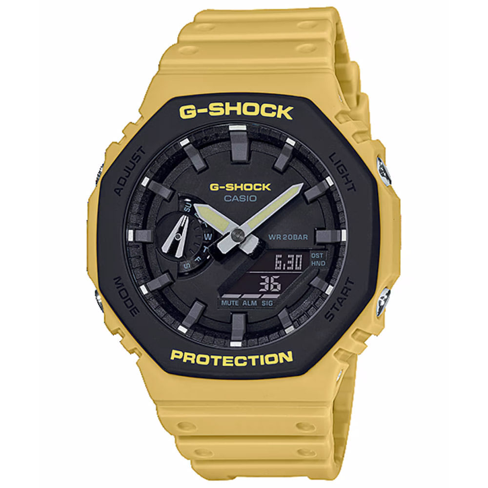 Reloj Casio G-Shock Carbon Core GA2110SU-9A Digital Analógico Luz Led Resina Amarillo