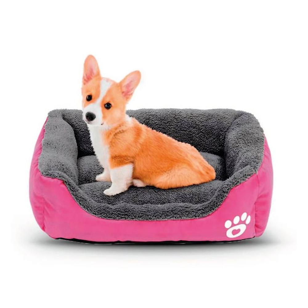 Cama Para Perros Antideslizante Rectangular Fucsia - Talla M