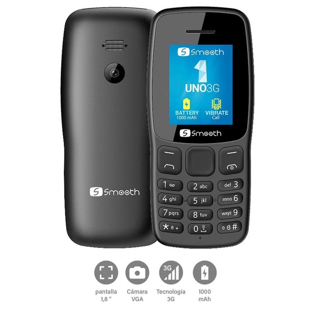 Teléfono Móvil SMOOTH UNO 3G Dual SIM BLUETOOTH GRIS Teléfono Móvil SMOOTH UNO 3G Dual SIM BLUETOOTH GRIS