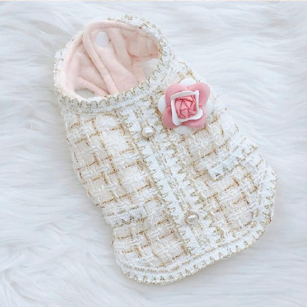 Ropa Para Perros Vestido Elegante Blanco Perla - Talla XL