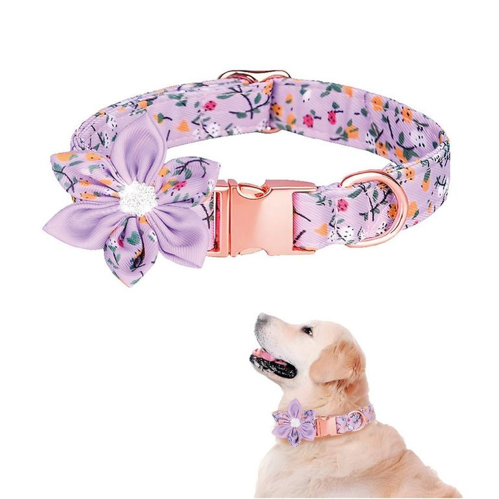 Collar Floral Para Mascotas Lila - Talla S Collar Floral Para Mascotas Lila - Talla S