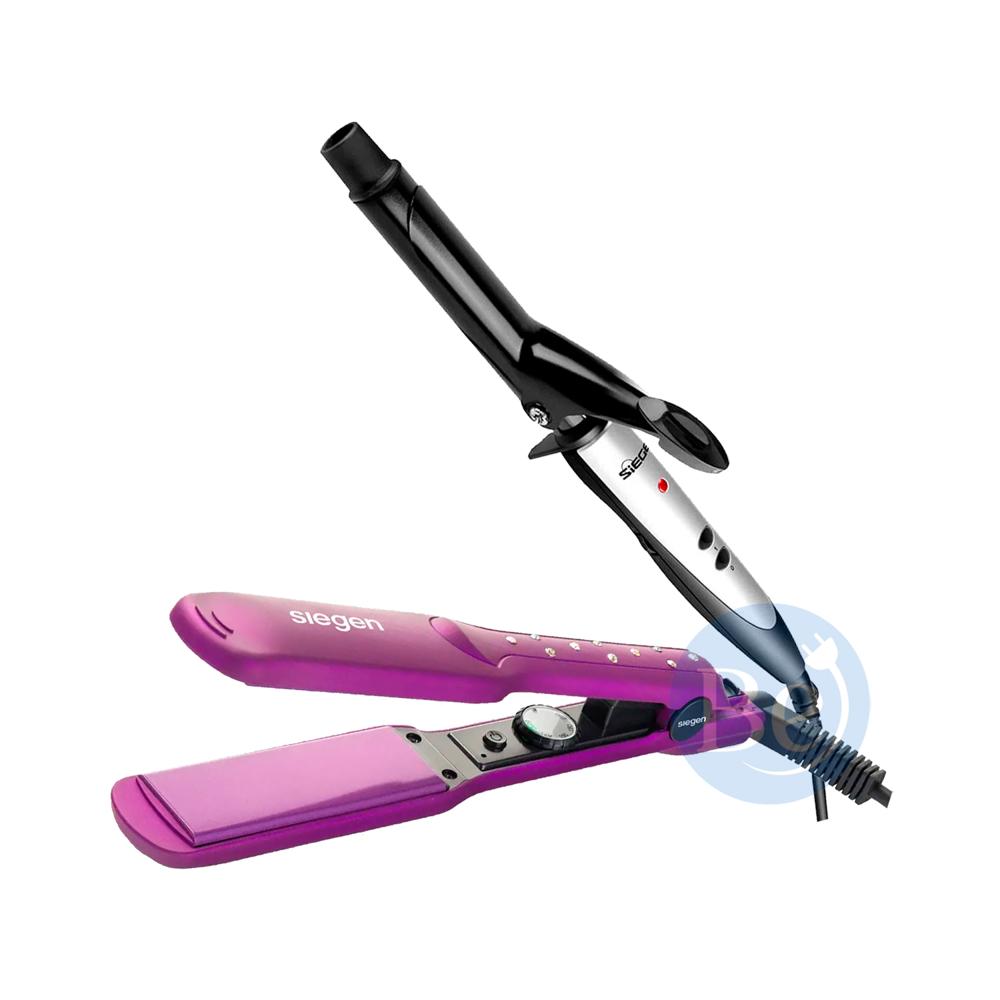 Combo Siegen Alisadora SG-3540 Bright Purple y Rizador SG-2411 de