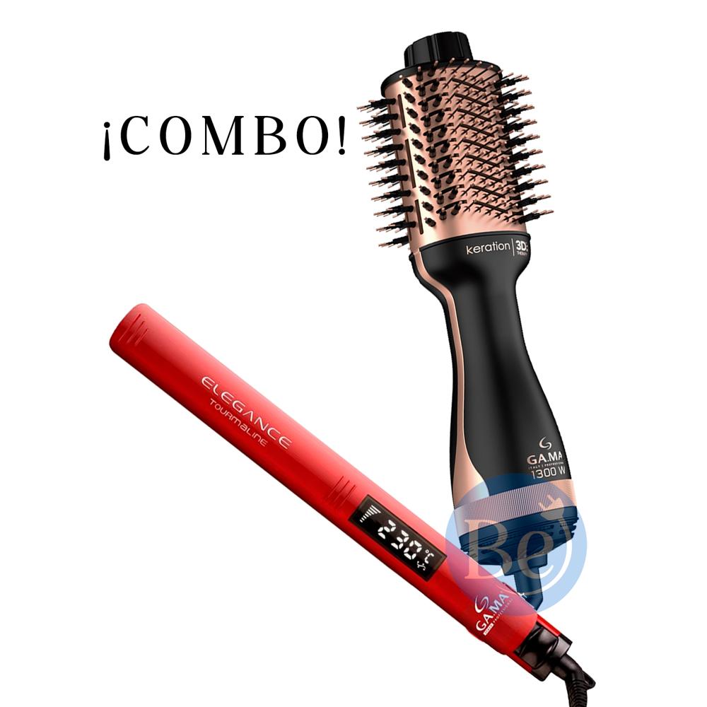 Combo Gama Alisadora Elegance Tourmaline BECHS0000001072 y Cepillo Keration HDCBR0000000460