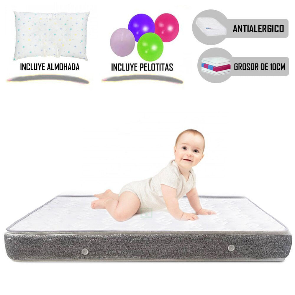 Colchón de Bebe para Cunas Pack and Play de 4 Gris