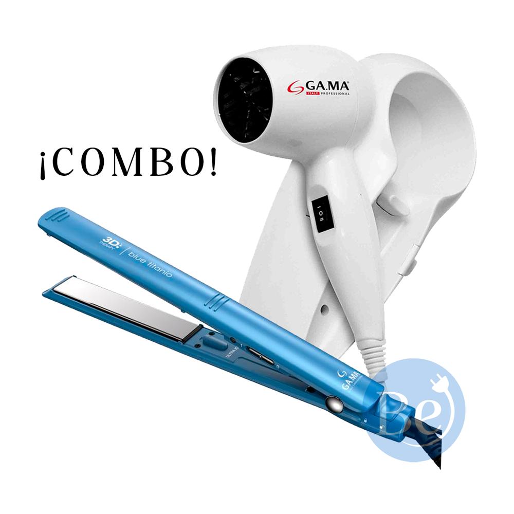 Combo Gama Alisadora Blue Titanio BECHS0000002426 y Secador Pared Titanium BECHD0000001615