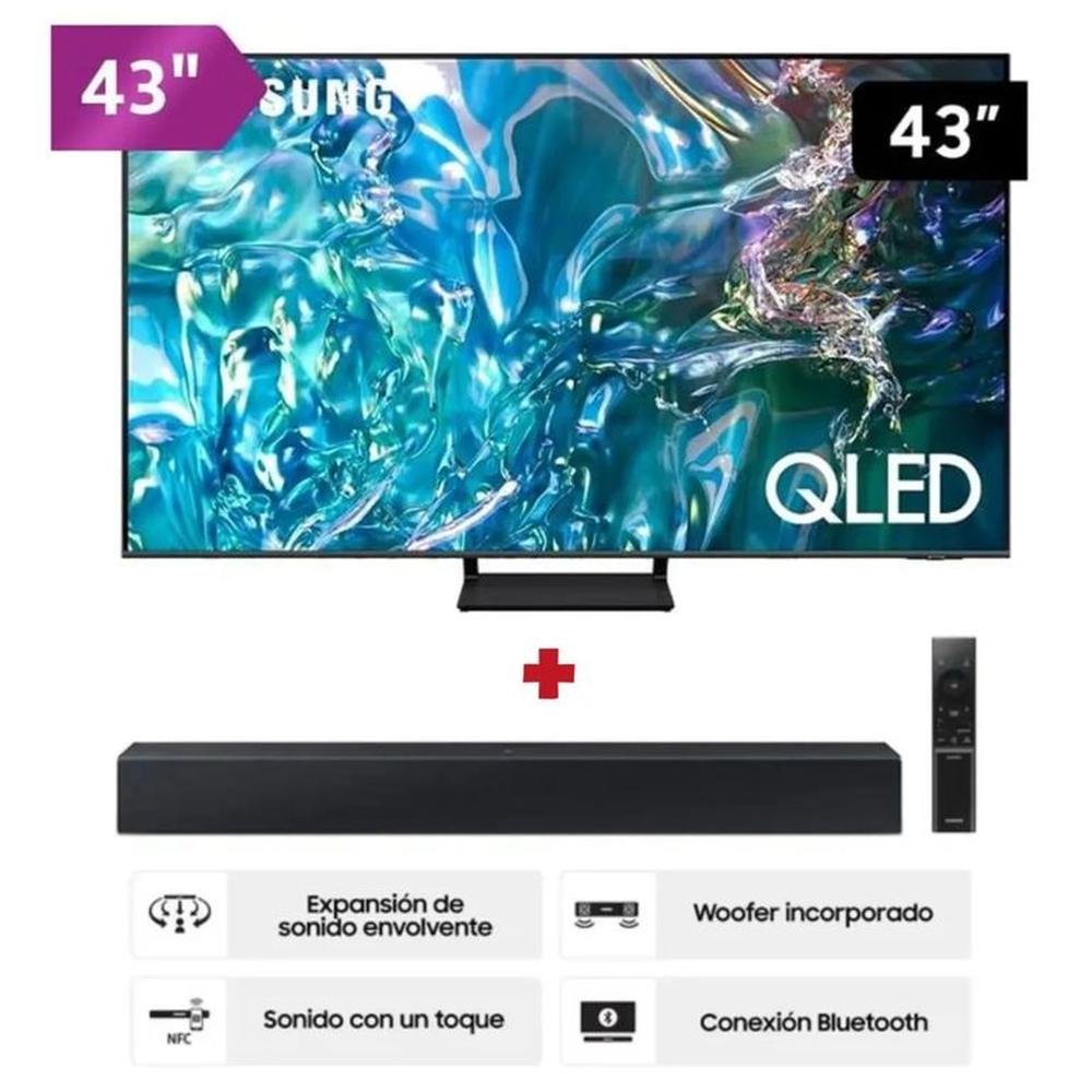 Televisor Samsung QLED 43 QN43Q65DAGXPE + Soundbar Samsung 2.0 CH HW-C400