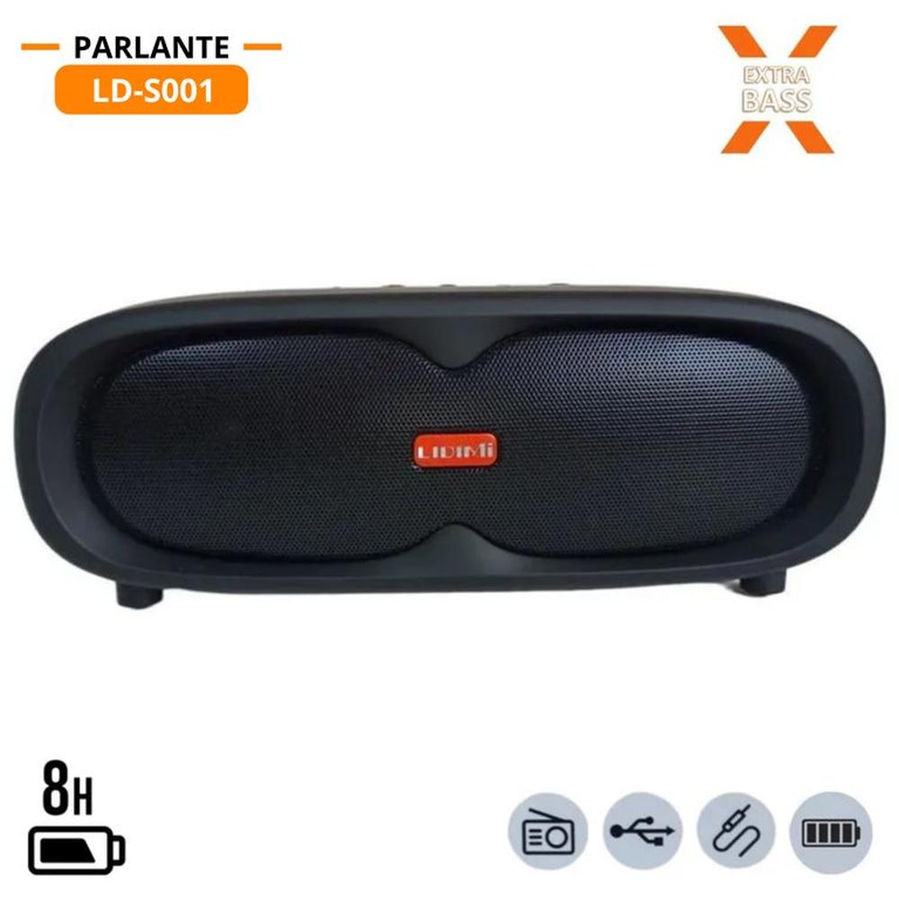 Parlante Portátil LIDIMI LD-S001 32W con USB Radio FM y BT - Negro