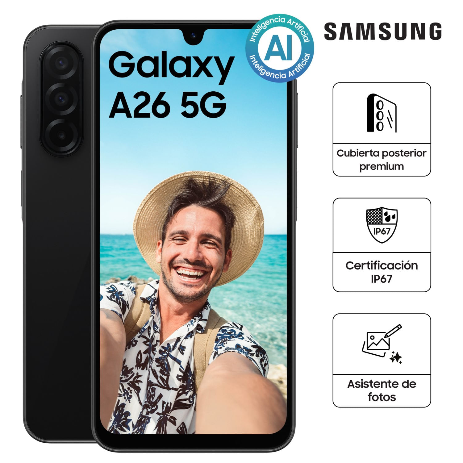 Celular Samsung A26 6GB RAM 128GB 6.7"" Negro