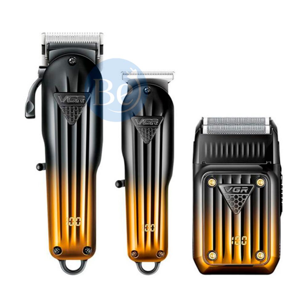 Combo Maquina Barberia VGR V-644 Shaver Inalambrico 3 En 1