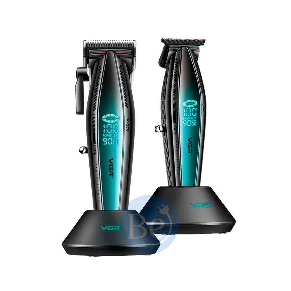 Combo Barber VGR Cortadora V-270 y Trimmer V-992 de 9000RPM