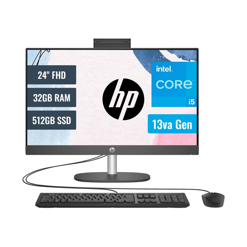 All In One HP Pro one 240 G10 Intel Core i5 1334U 32GB RAM 512GB SSD M.2 24 FHD FreeDOS B88BKAT32G