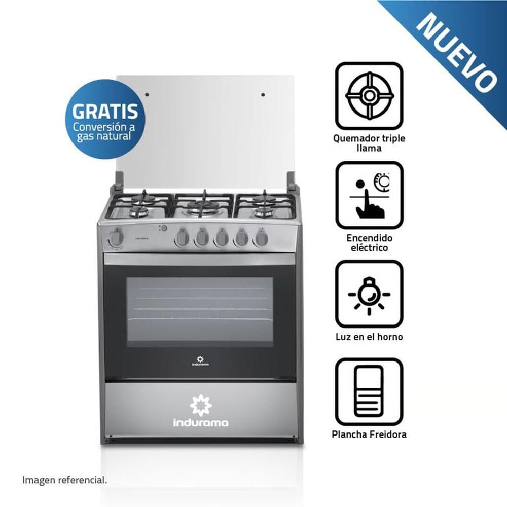 COCINA INDURAMA CANTABRIA 5 HORNILLAS CROMA