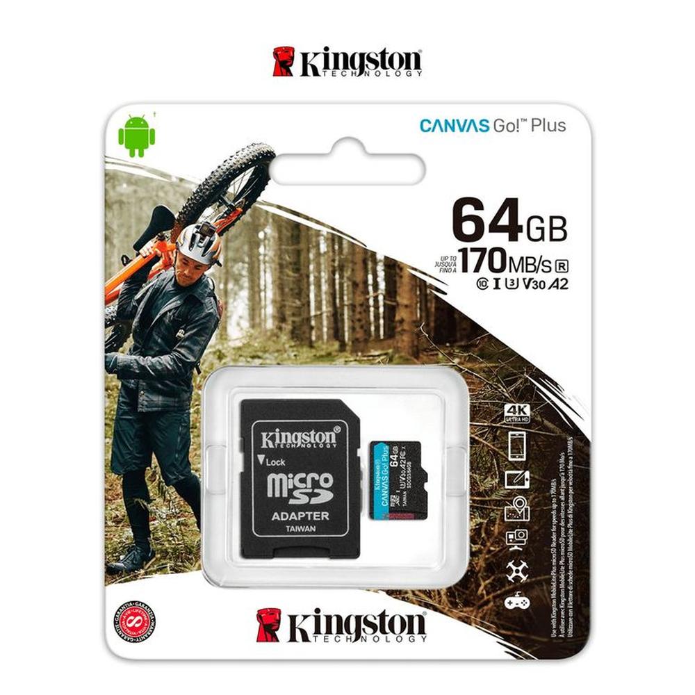 Memoria Micro SD Kingston Canvas Go! Plus 64GB 170 Mb/S Memoria Micro SD Kingston Canvas Go! Plus 64GB 170 Mb/S