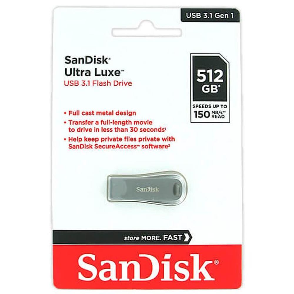 Memoria USB Sandisk Ultra Luxe 512GB 3.1 Flash Drive 150Mb/S Memoria USB Sandisk Ultra Luxe 512GB 3.1 Flash Drive 150Mb/S