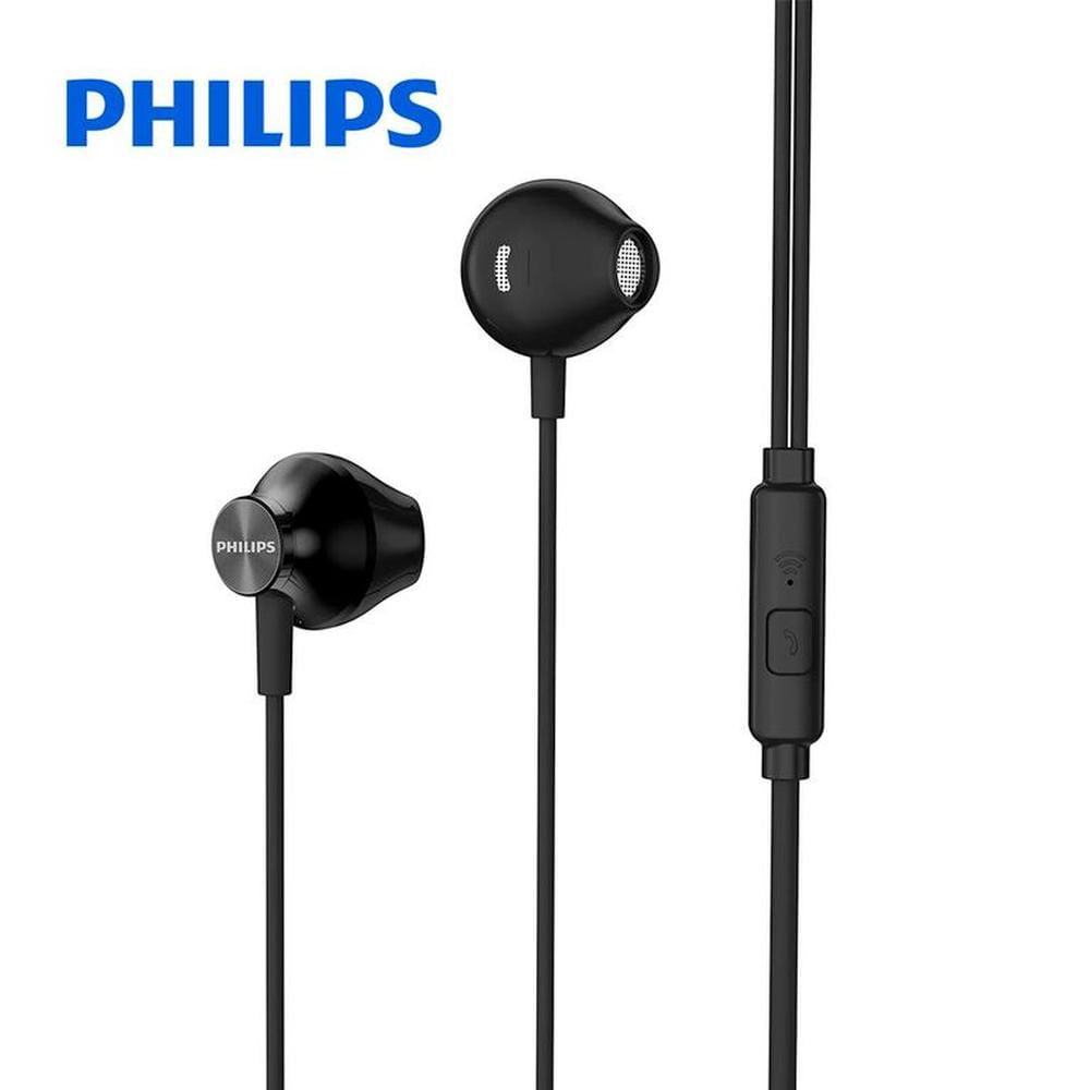 Audífonos In-Ear Philips Taue101Bk Negro Con Micrófono Y Bass Sound