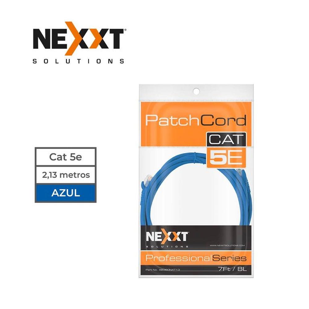 Cable Patch Cord Nexxt AB360NXT13 UTP Cat 5e 2.1 mts Azul Cable Patch Cord Nexxt AB360NXT13 UTP Cat 5e 2.1 mts Azul