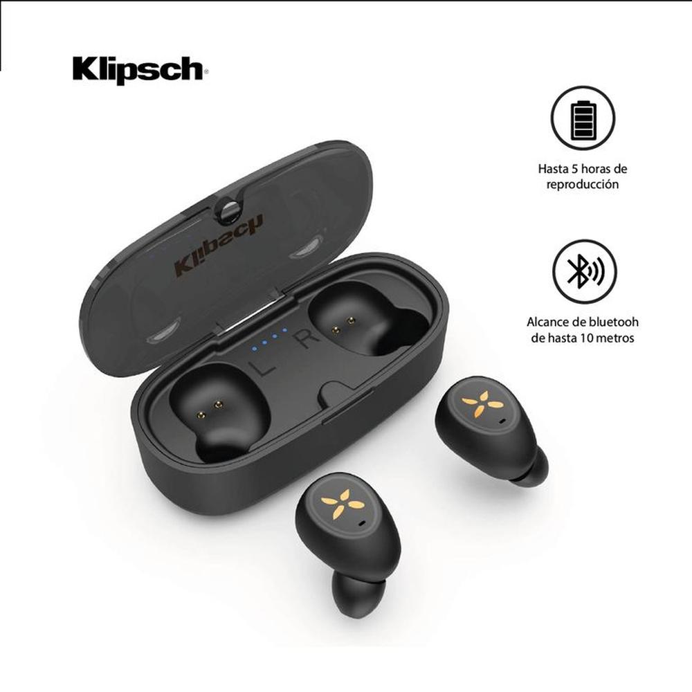 Audifonos Klipsch S1 True Wireless Ipx4 Bluetooth 21hrs - Negro