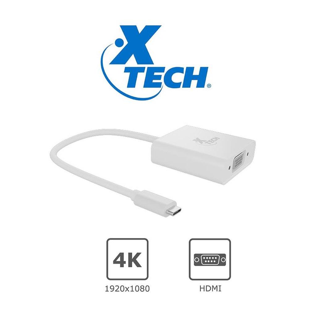 Adaptador con Conector USB Tipo-C Macho a VGA Hembra XTC-551 Adaptador con Conector USB Tipo-C Macho a VGA Hembra XTC-551