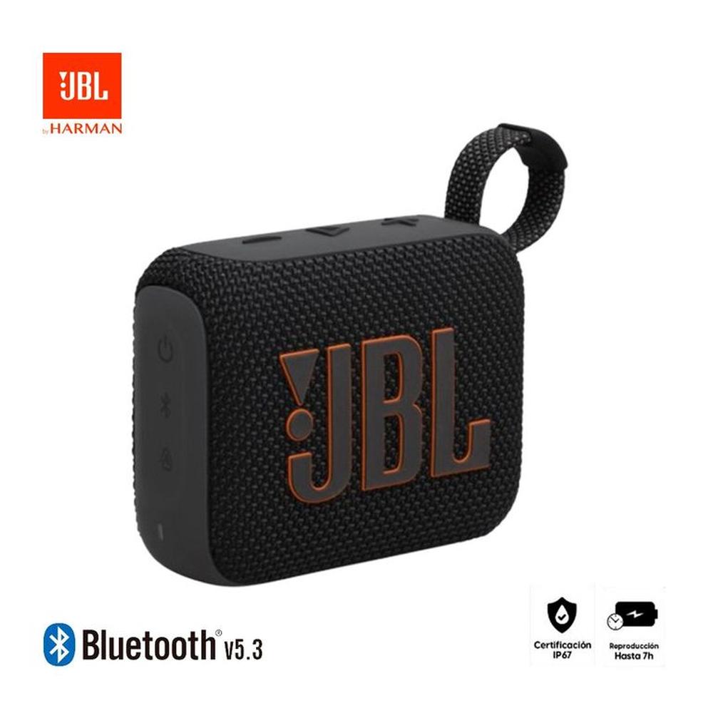 Parlante Jbl Bluetooth Altavoz GO 4 impermeable IP67 7hr Negro
