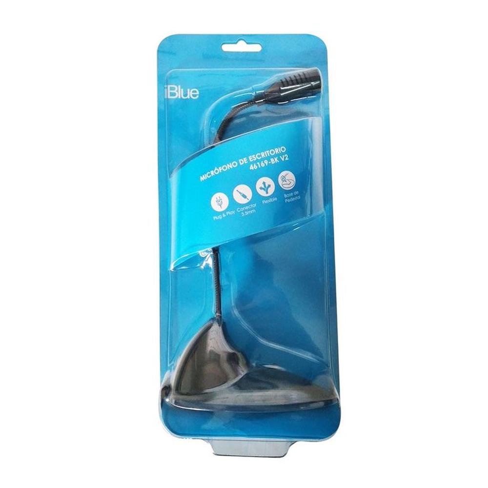 Microfono iBlue 46169-BK De Escritorio V2 35mm Flexible Negro Microfono iBlue 46169-BK De Escritorio V2 35mm Flexible Negro