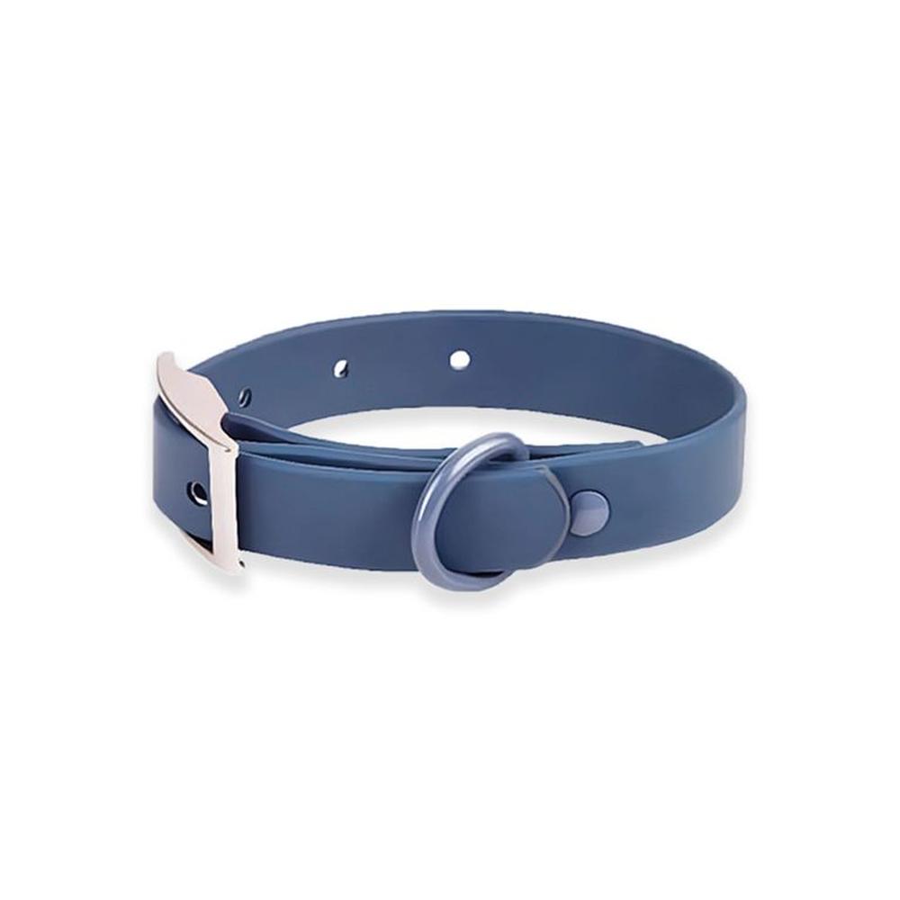 Collar Para Perros PVC Impermeable Azul Oscuro - Talla M Collar Para Perros PVC Impermeable Azul Oscuro - Talla M