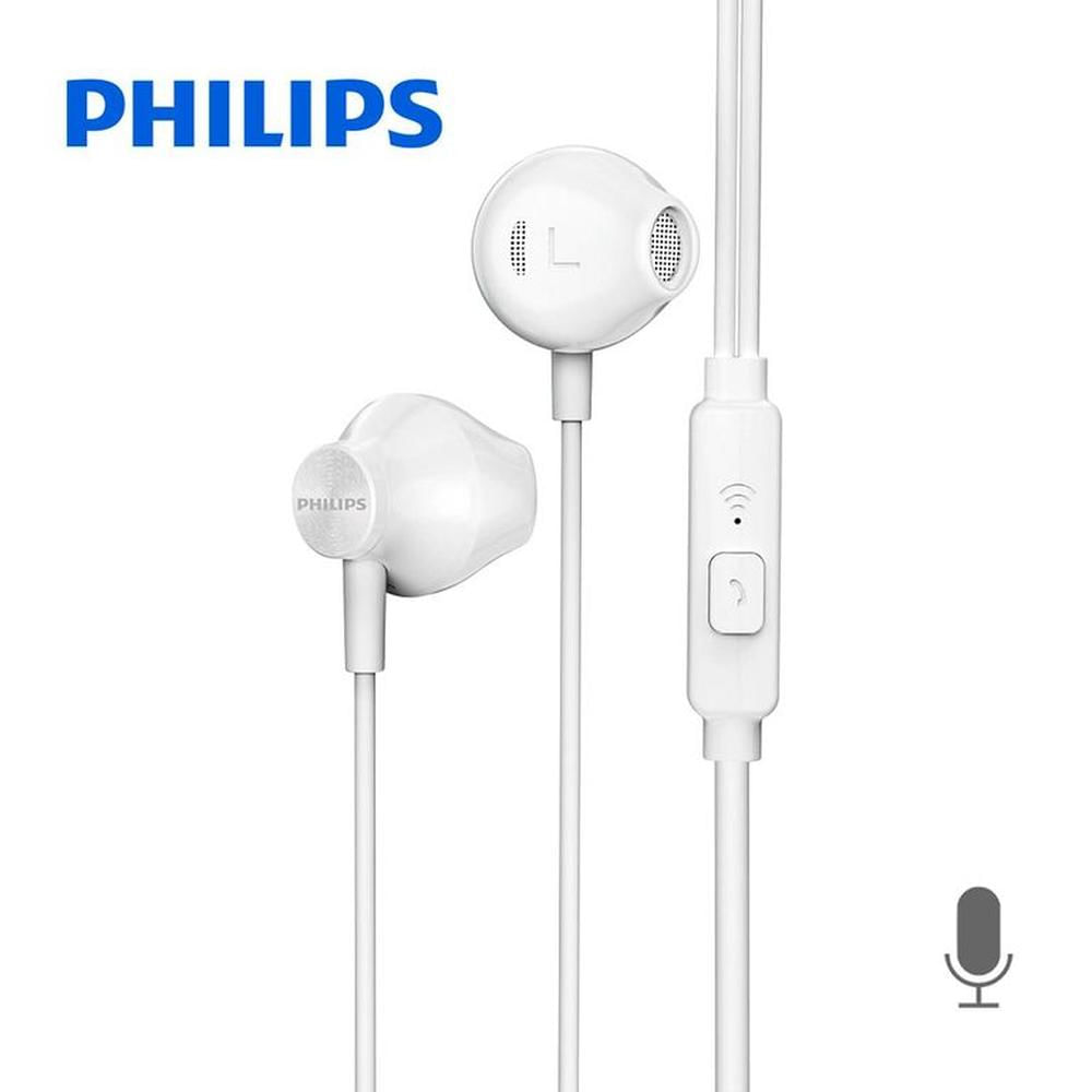 Audifonos Philips In Ear TAUE101wt Con micro 3.5 mm Bass Sound Blanco