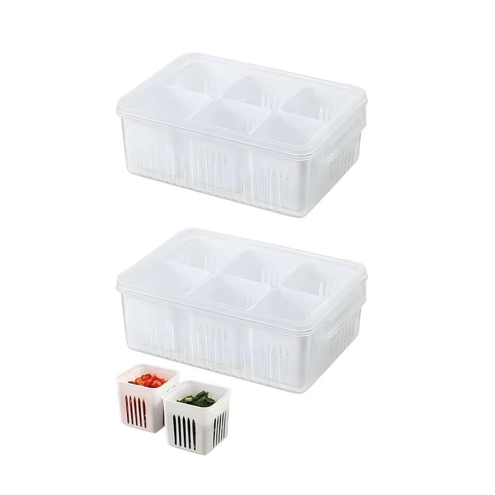 Organizador de alimentos 6 en 1 FB-06 contenedores multiusos - Blanco Organizador de alimentos 6 en 1 FB-06 contenedores multiusos - Blanco