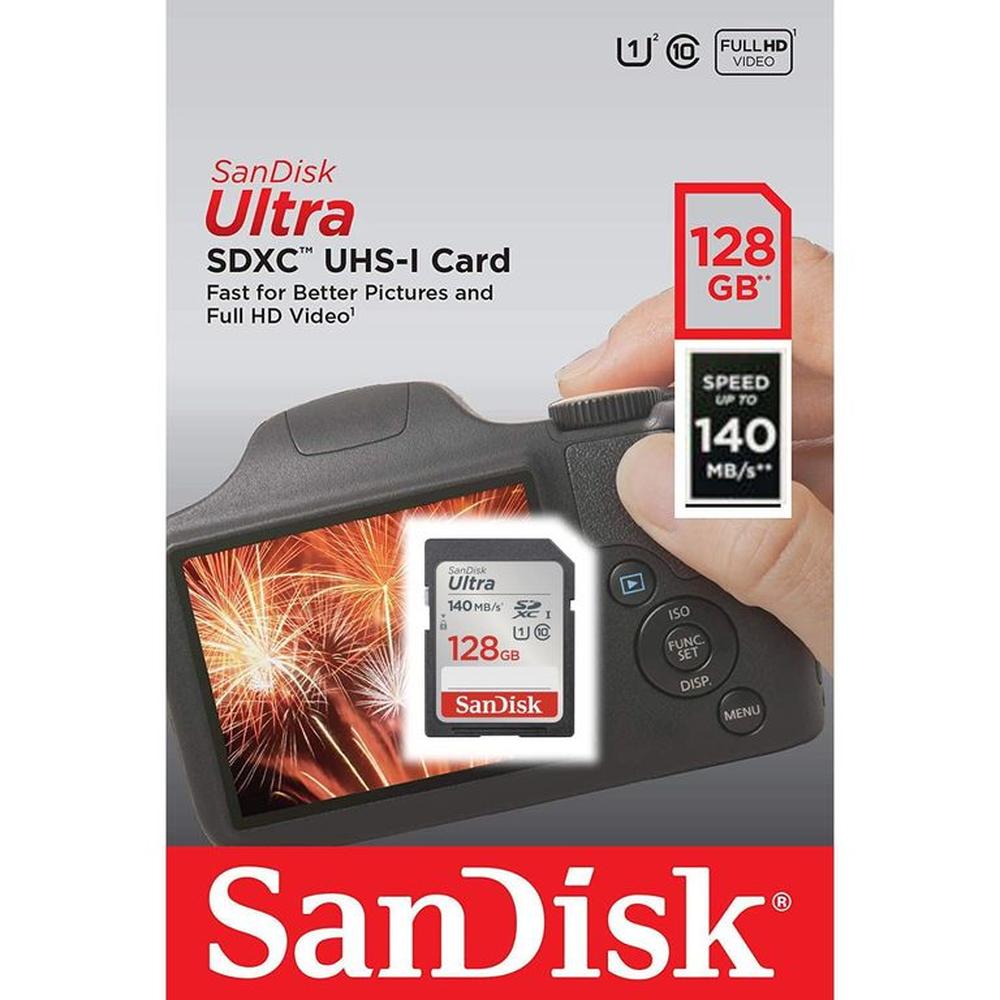 MemoriaSD Sandisk Ultra SDXC 128gb UHS-I Clase-10 U1 140mbs MemoriaSD Sandisk Ultra SDXC 128gb UHS-I Clase-10 U1 140mbs