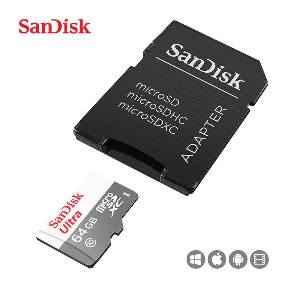 SandiskMemoria MicroSD Ultra 64GB UHS-I C Adaptador 100MbS SandiskMemoria MicroSD Ultra 64GB UHS-I C Adaptador 100MbS