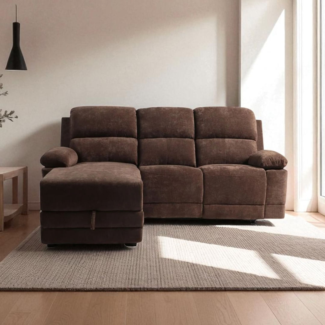 Seccional Liam Reclinable Con Almacen