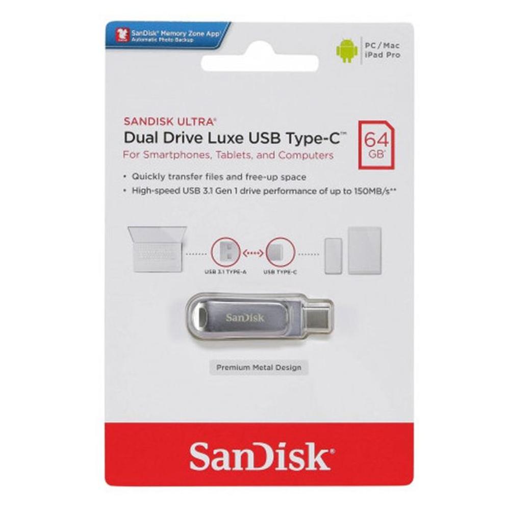 Memoria USB Sandisk Ultra Dual Drive Luxe 64GB 3.1 Tipo C Memoria USB Sandisk Ultra Dual Drive Luxe 64GB 3.1 Tipo C