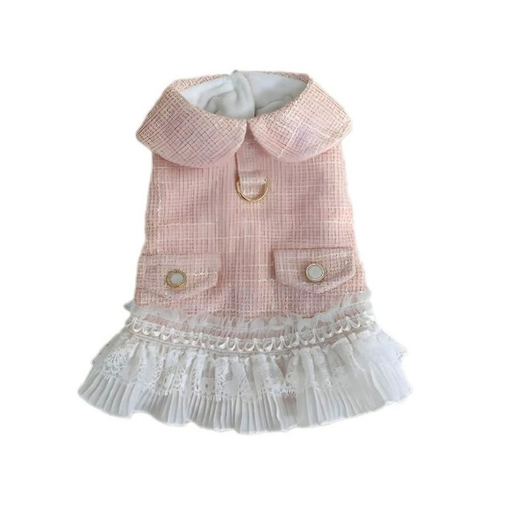 Ropa Para Perros Vestido Falda Plisada Rosado - Talla XS Ropa Para Perros Vestido Falda Plisada Rosado - Talla XS