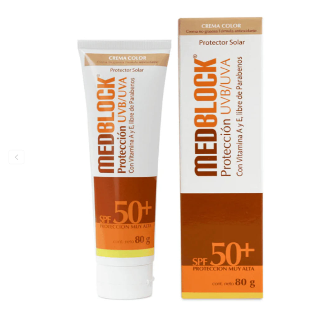 Protector Solar MedBlock SPF50 80 gr Crema color.