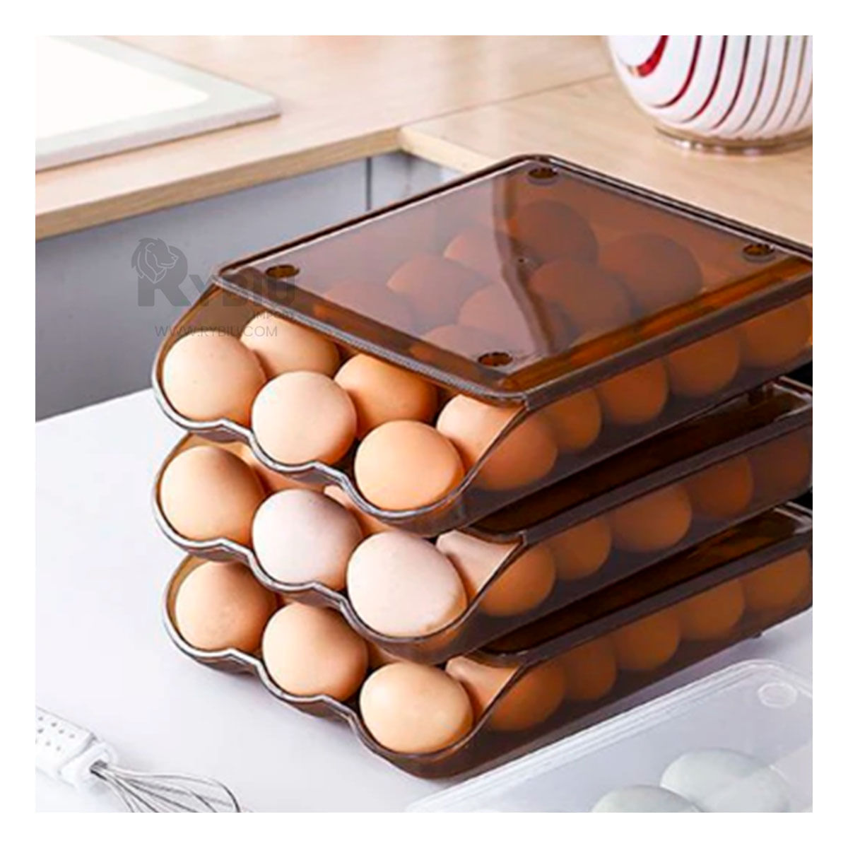Organizador Util para Guardar Huevos Color Marron Y+Agendita