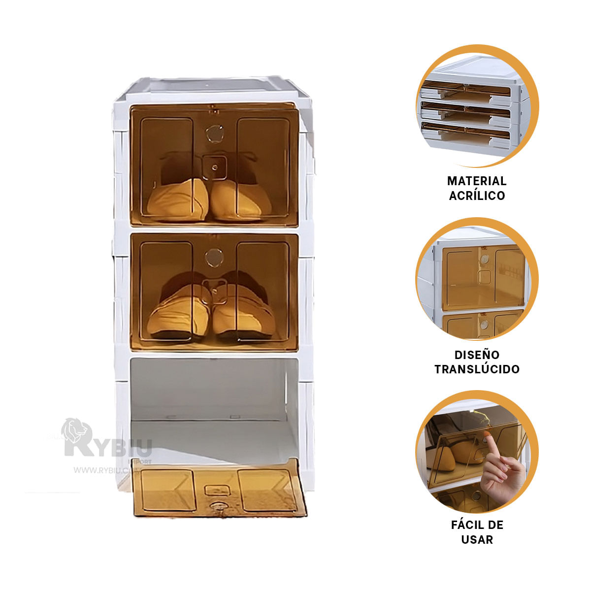 Cajonera Efectiva de 3 Nivel en Ambar Y+Post-it adhesivos