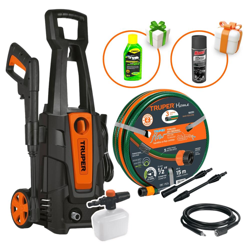 Hidrolavadora 1800PSI + Manguera de 15m + Shampu + Silicona 103339-16051-036273-SM20043044