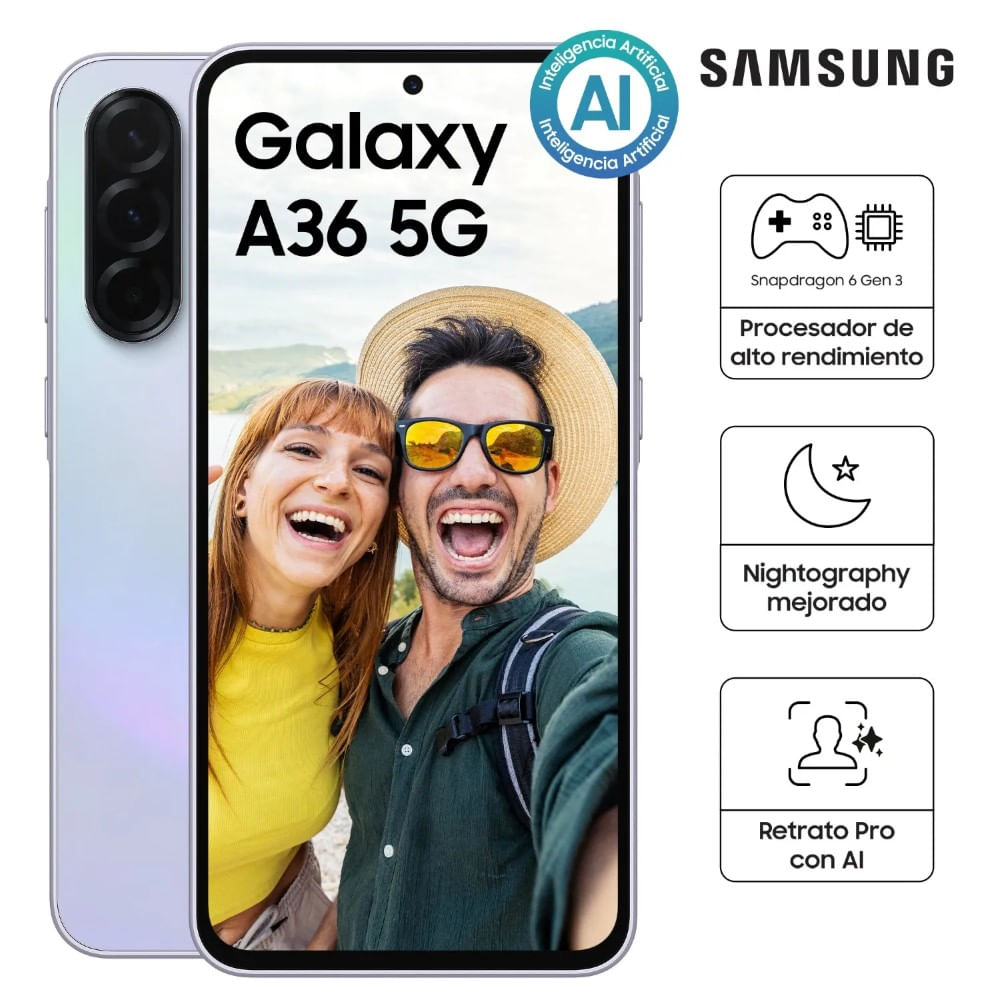 Celular Samsung Galaxy A36 128GB 6GB RAM - Light Violet