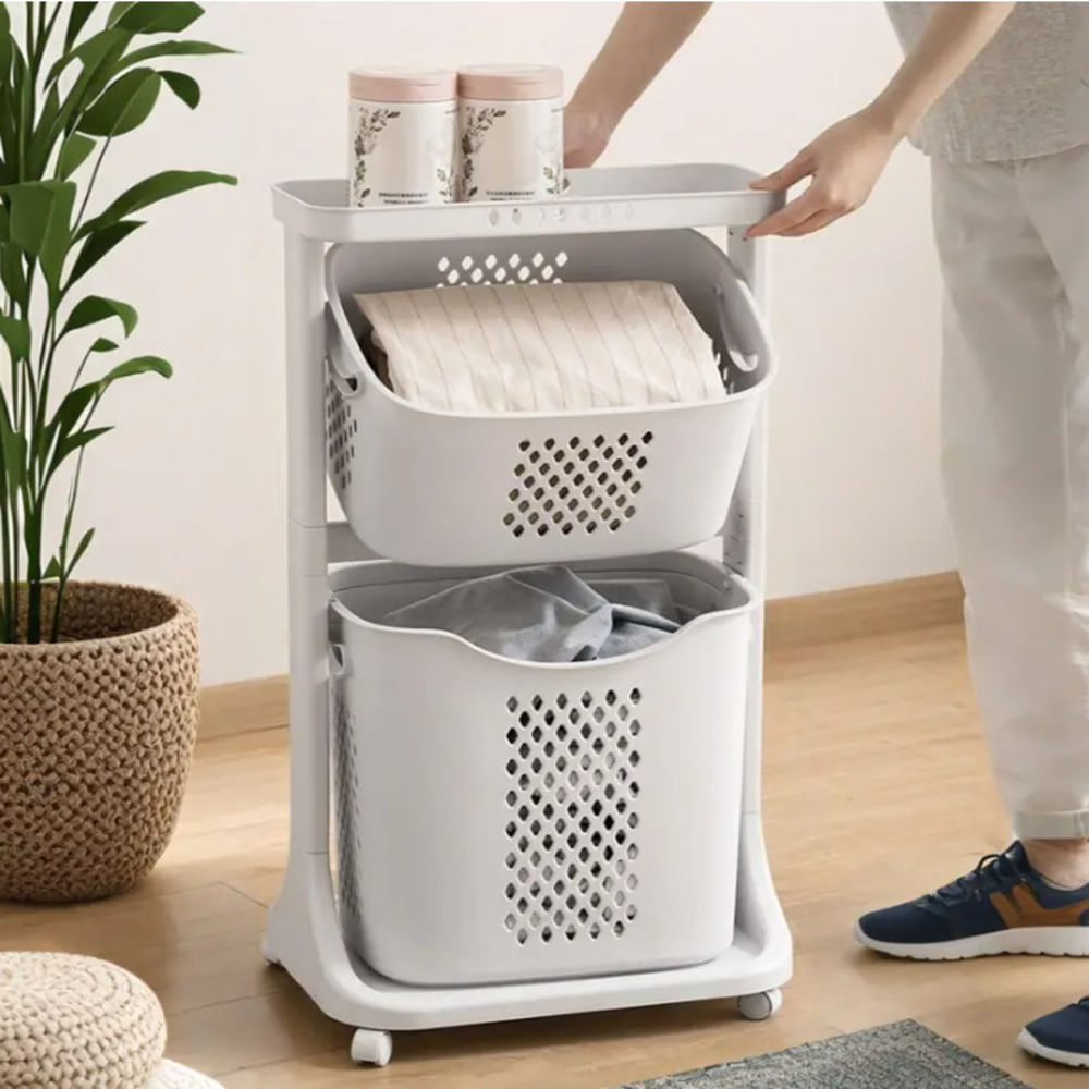 Cesta De 2 Niveles - Color Blanco