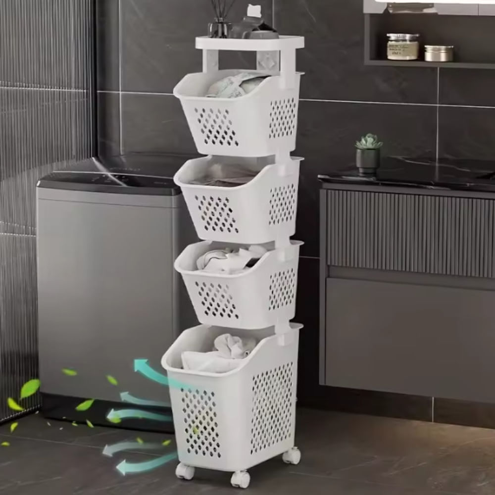 Cesta De Lavandería Organizador 4 Capas