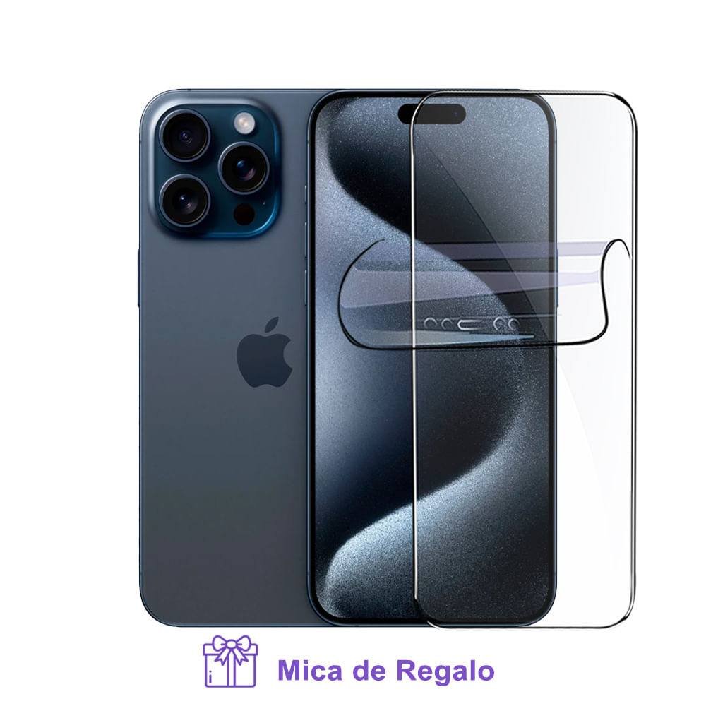 Iphone 15 Pro Max 256Gb Esim Azul  Excelente Reacondicionado con Mica Hidrogel