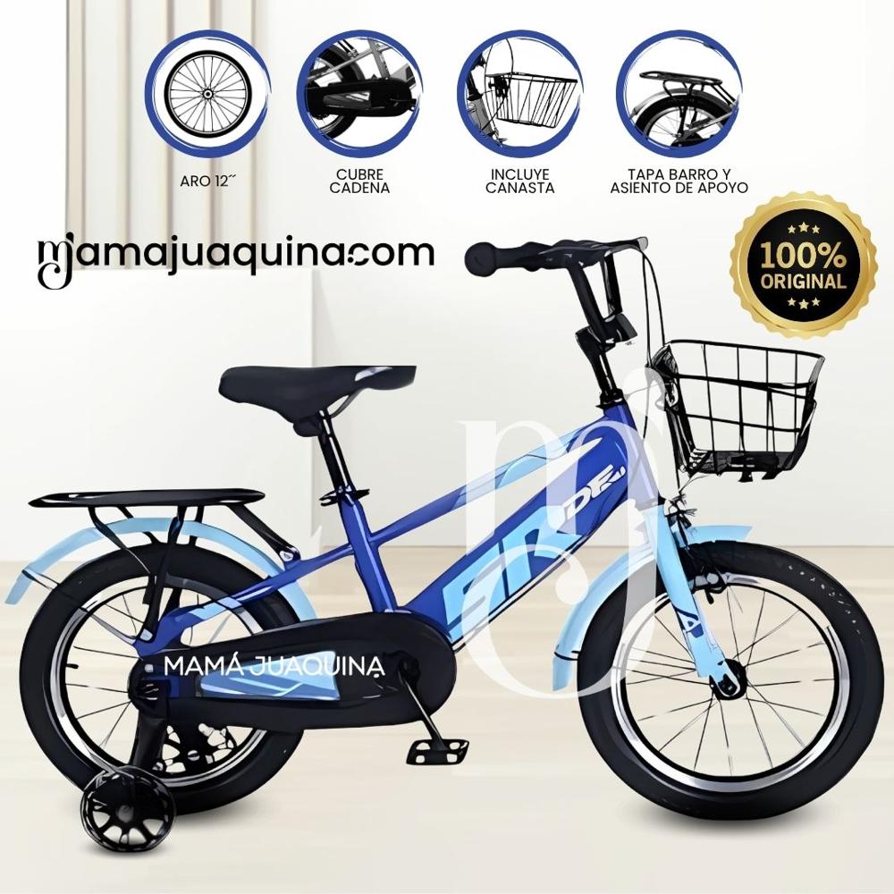 Bicicleta Deportiva con Canasta Aro 12 «KODY» Blue Oechsle