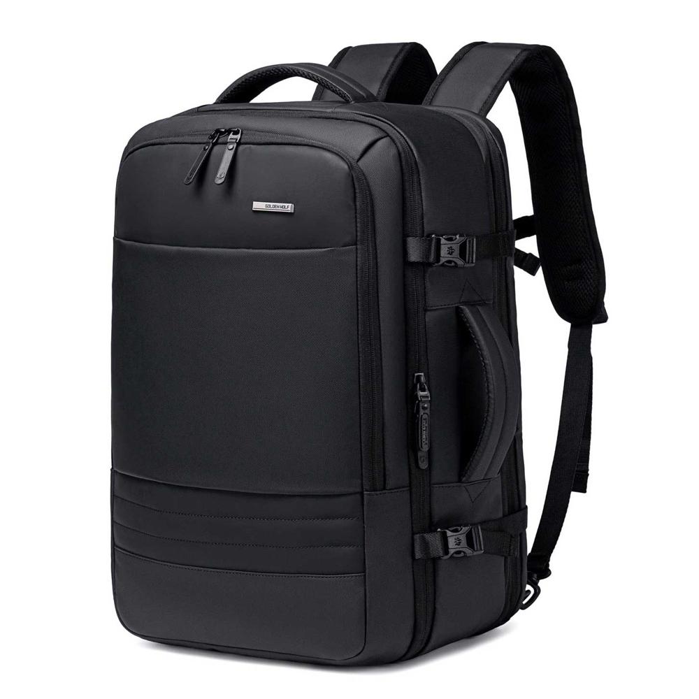 Mochila Golden Wolf GB00709 Expandible Viaje Laptop Negro