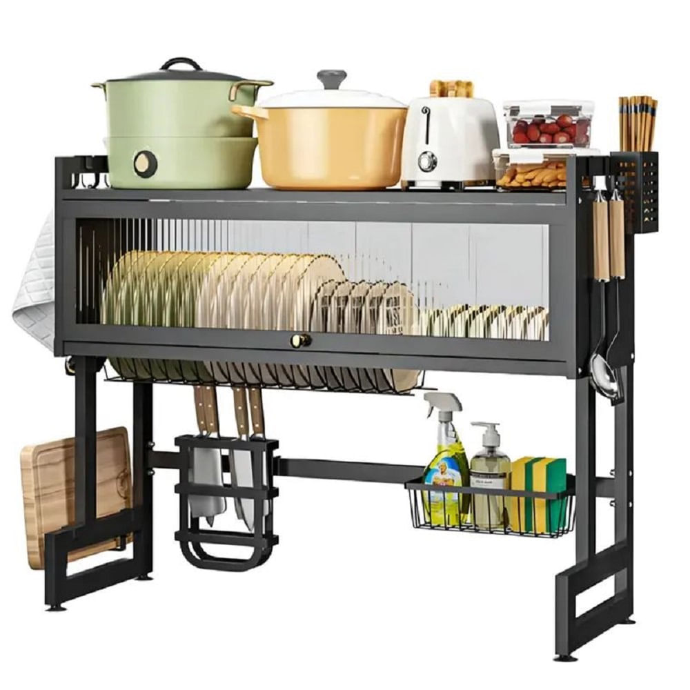 Escurridor De Platos De 2 Niveles Con Tapa 85 Cm