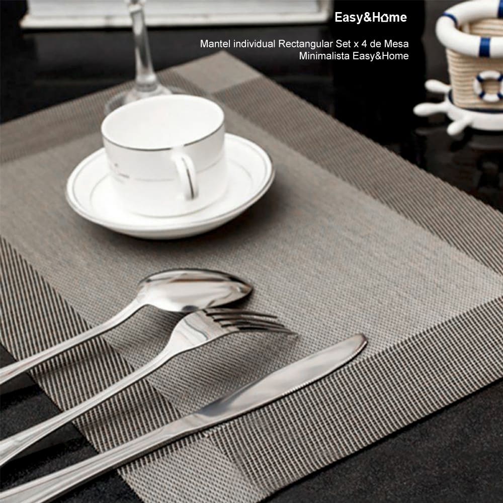 Mantel Individual Rectangular Set x 4 Easy&Home Gris